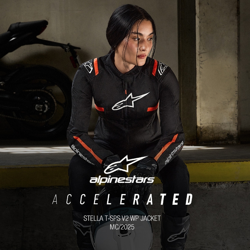 Alpinestars Sieviešu Stella T-SPS 2 ūdensnecaurlaidīga melns-balts-fluo sarkans motocikla jaka