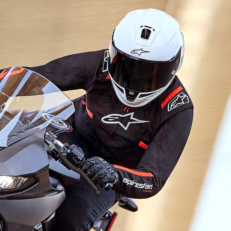 Alpinestars Sieviešu Stella T-SPS 2 ūdensnecaurlaidīga melns-balts-fluo sarkans motocikla jaka