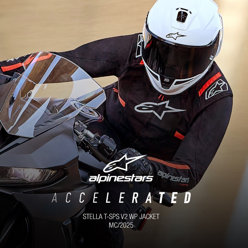 Alpinestars Sieviešu Stella T-SPS 2 ūdensnecaurlaidīga melns-balts-fluo sarkans motocikla jaka