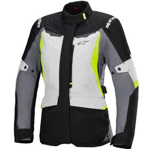 Alpinestars Stella ST-1 Sieviešu ūdensnecaurlaidīga pelēka-melna-fluo dzeltena motocikla jaka