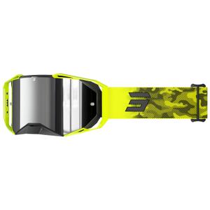 Motokrosa brilles Shot Lite Patrol fluo dzeltenas ar sudraba iridija pleksi