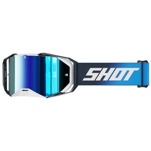 Motokrosa brilles Shot Lite Solid blue ar zilu iridija pleksi