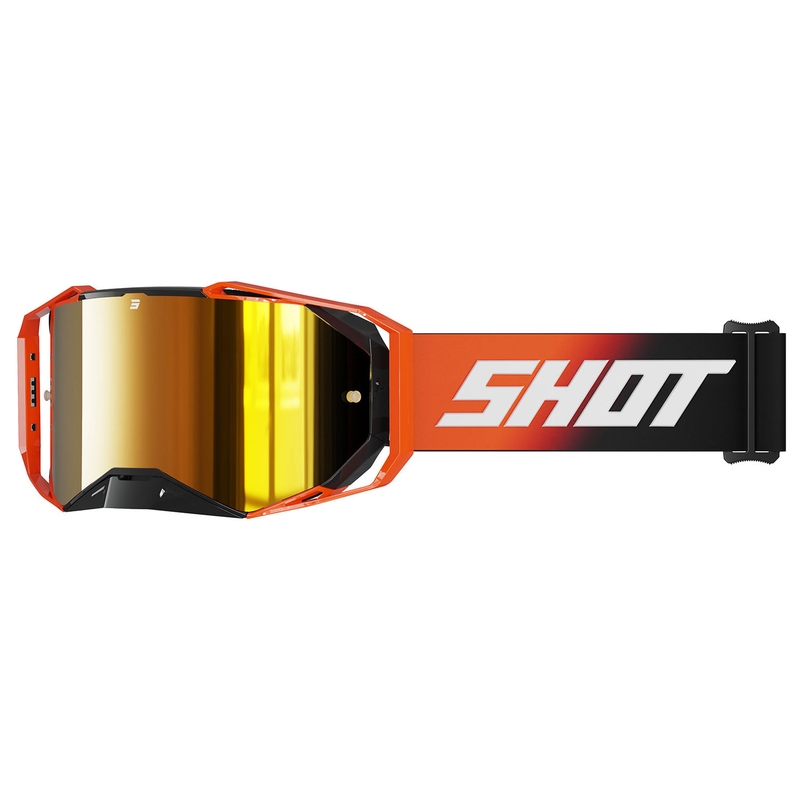 Motokrosa brilles Shot Lite Cietas oranžas ar oranžu iridija pleksi