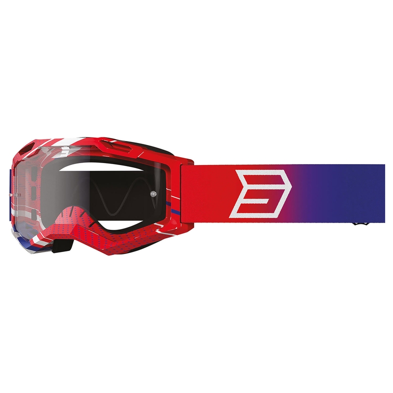 Bērnu motokrosa brilles Shot Rocket Kid 2.0 drop patriot ar caurspīdīgu pleksi