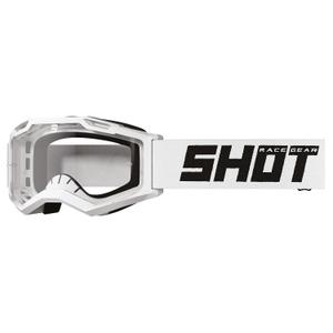 Bērnu motokrosa brilles Shot Rocket Kid 2.0 vienkrāsainas baltas ar caurspīdīgu pleksi