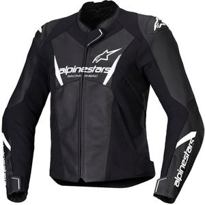 Alpinestars Stella Faster 3 sieviešu ādas motocikla jaka melnā un baltā krāsā