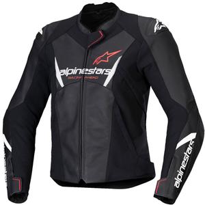 Alpinestars Stella Faster 3 Sieviešu ādas motocikla jaka Black-White-Fluo Red