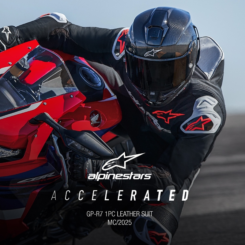 Alpinestars GP-R7 Tech-Air gatavs/kombinābils melns-balts-fluo sarkans viengabala ādas motocikla kombinezons