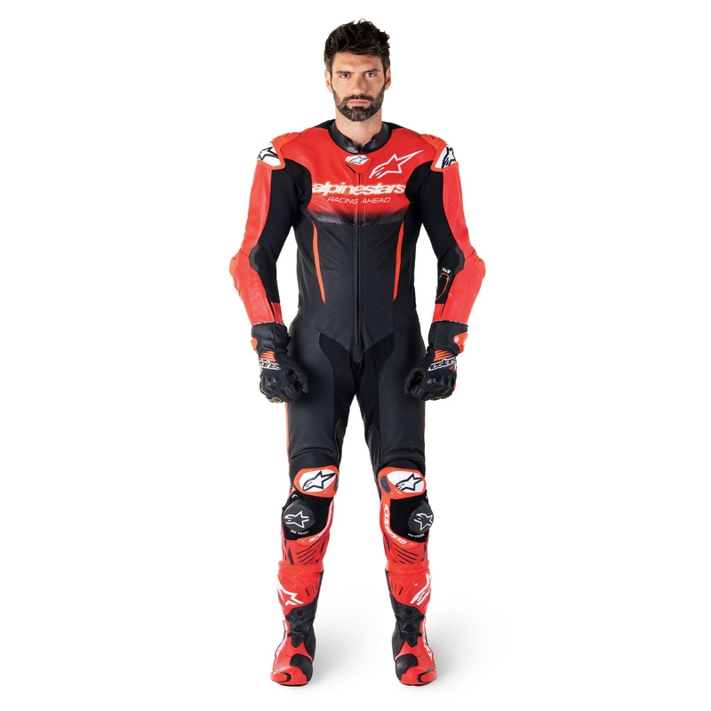 Alpinestars GP-R7 Tech-Air gatavs/kombinābils melns/arkans viengabala ādas kombinezons