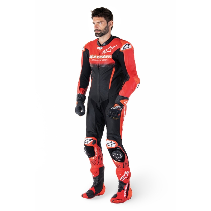 Alpinestars GP-R7 Tech-Air gatavs/kombinābils melns/arkans viengabala ādas kombinezons