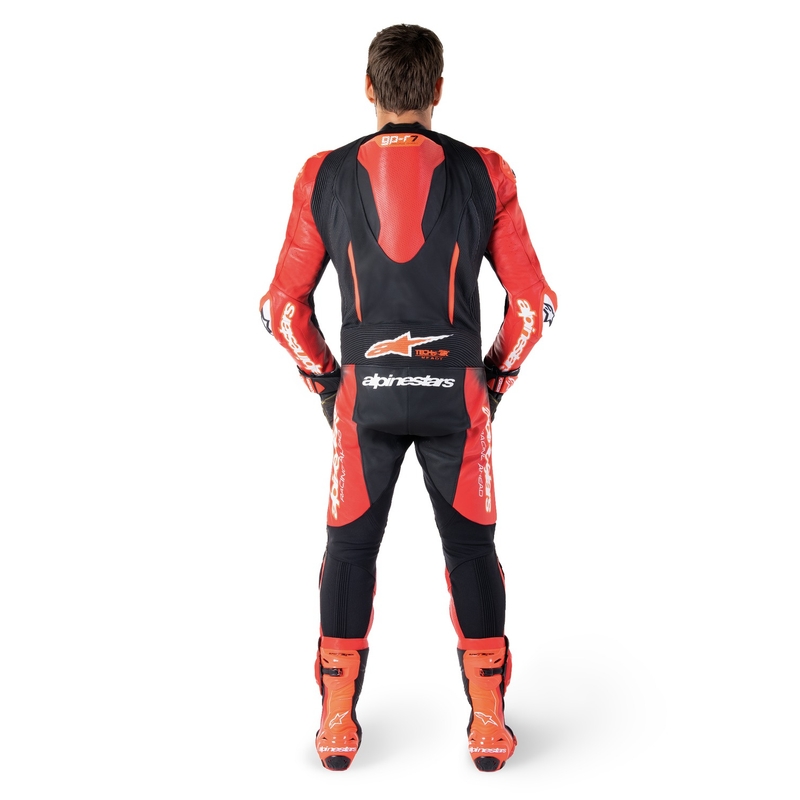 Alpinestars GP-R7 Tech-Air gatavs/kombinābils melns/arkans viengabala ādas kombinezons