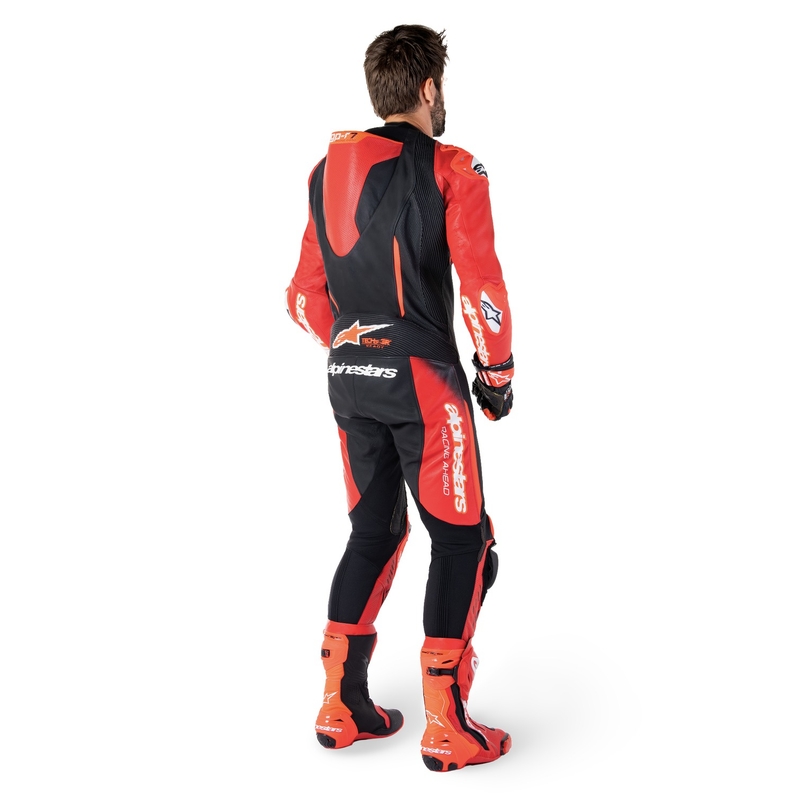 Alpinestars GP-R7 Tech-Air gatavs/kombinābils melns/arkans viengabala ādas kombinezons