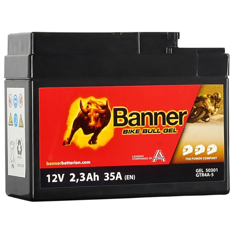Gēla akumulators Banner Bike Bull GEL 503 01/BGTR4A-S - GTR4A-S 12V, 2.3Ah, 35A