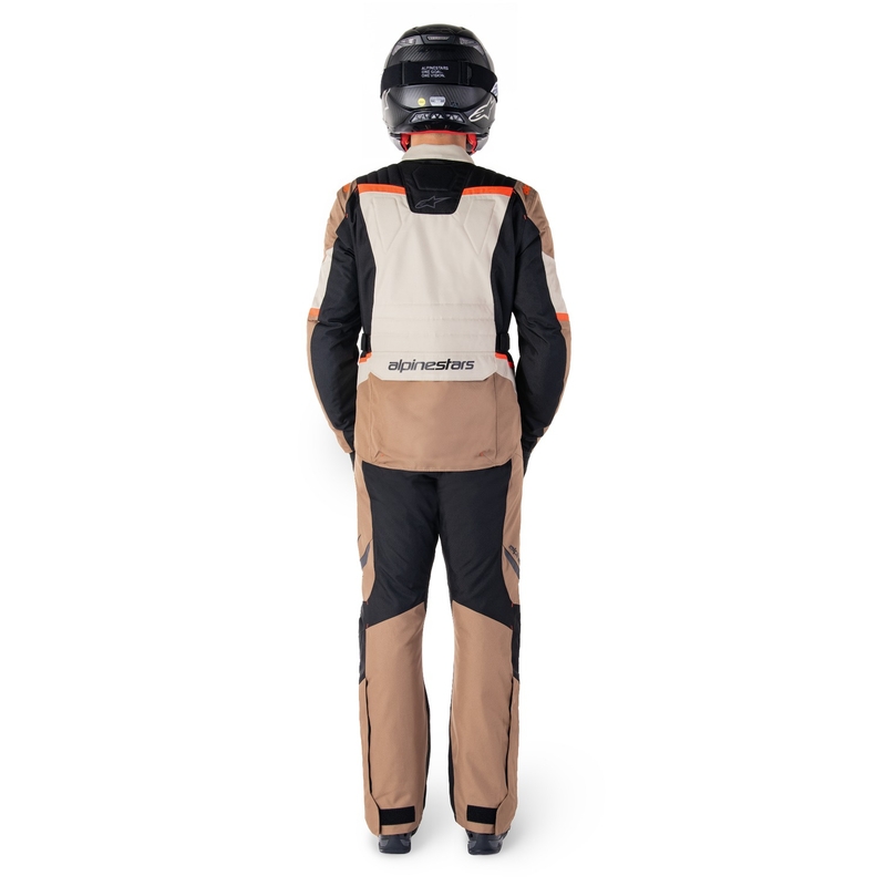 Alpinestars ST-1 Ūdensnecaurlaidīgas haki-smilšu-melnā-fluo sarkanas motocikla bikses