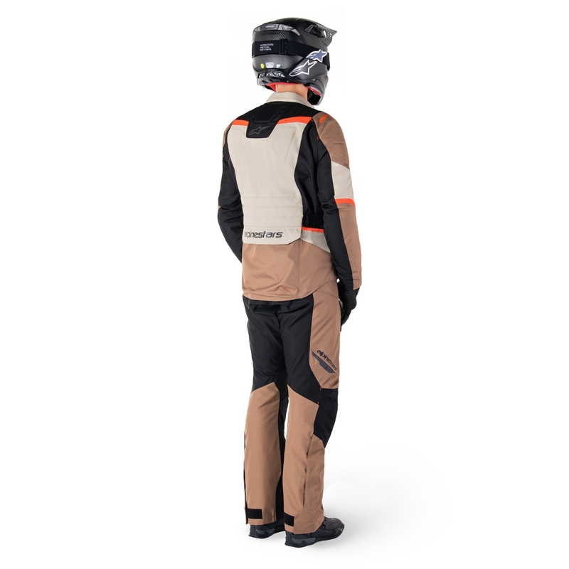 Alpinestars ST-1 Ūdensnecaurlaidīgas haki-smilšu-melnā-fluo sarkanas motocikla bikses