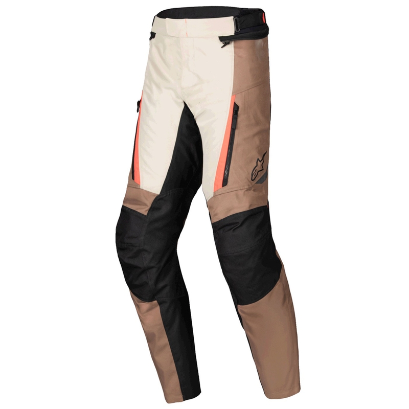 Alpinestars ST-1 Ūdensnecaurlaidīgas haki-smilšu-melnā-fluo sarkanas motocikla bikses