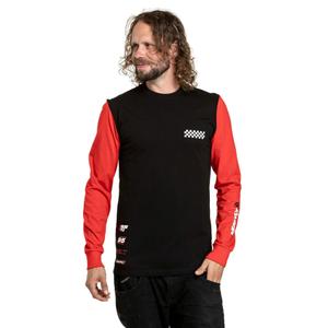 T-krekls ar garām piedurknēm Meatfly Appex melns-arkans