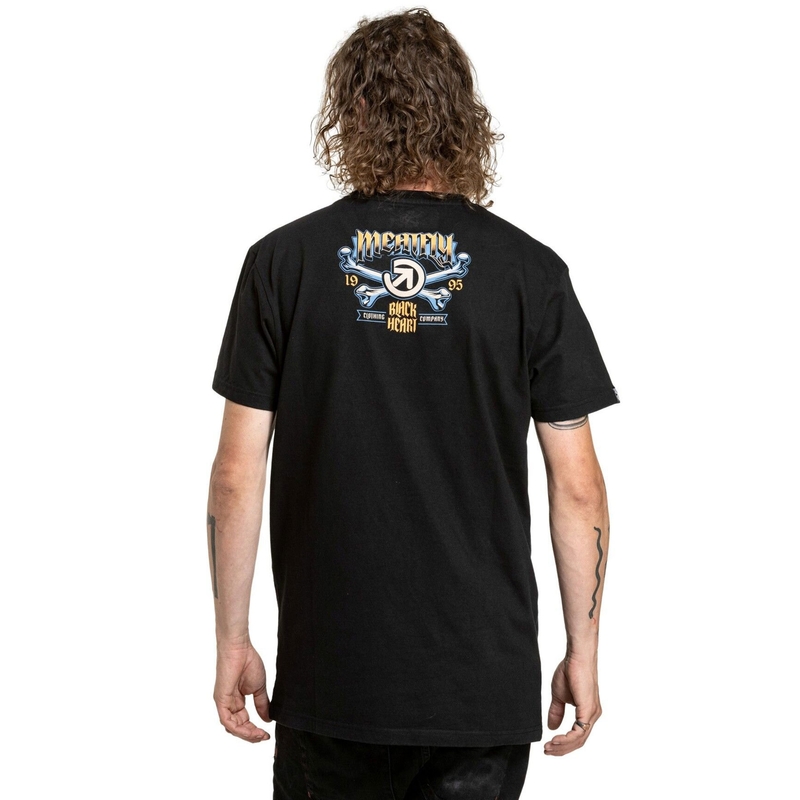 T-krekls Meatfly Whiskey Crossbones melns