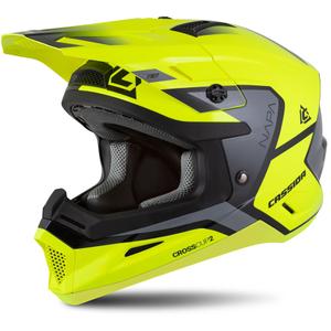 Cassida Cross Cup 2 Napa fluo dzeltena-melnā-pelēka motokrosa ķivere