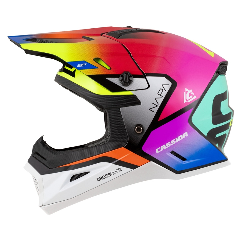 Cassida Cross Cup 2 Napa Pearl Multicolor Bērnu motociklu ķivere
