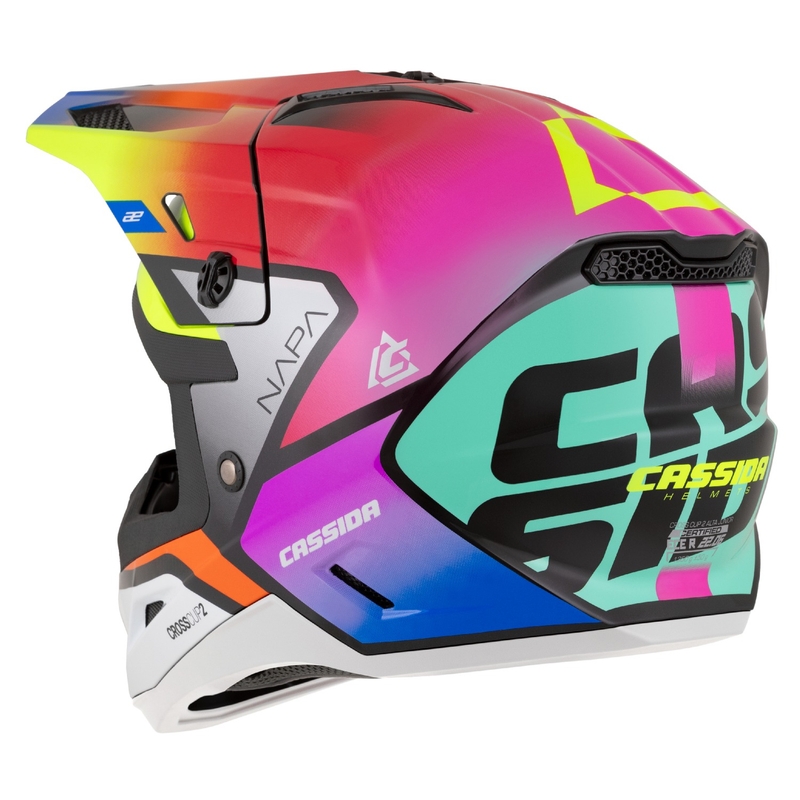 Cassida Cross Cup 2 Napa Pearl Multicolor Bērnu motociklu ķivere