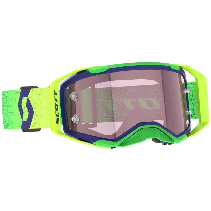 Motokrosa brilles SCOTT Prospect 2.0 AMP violeti-fluo dzeltenas ar rozā pleksi
