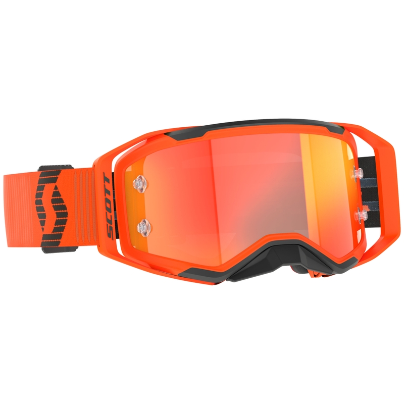Motokrosa brilles SCOTT Prospect 2.0 oranži melnas ar oranžu spoguļstikla pleksi stiklu
