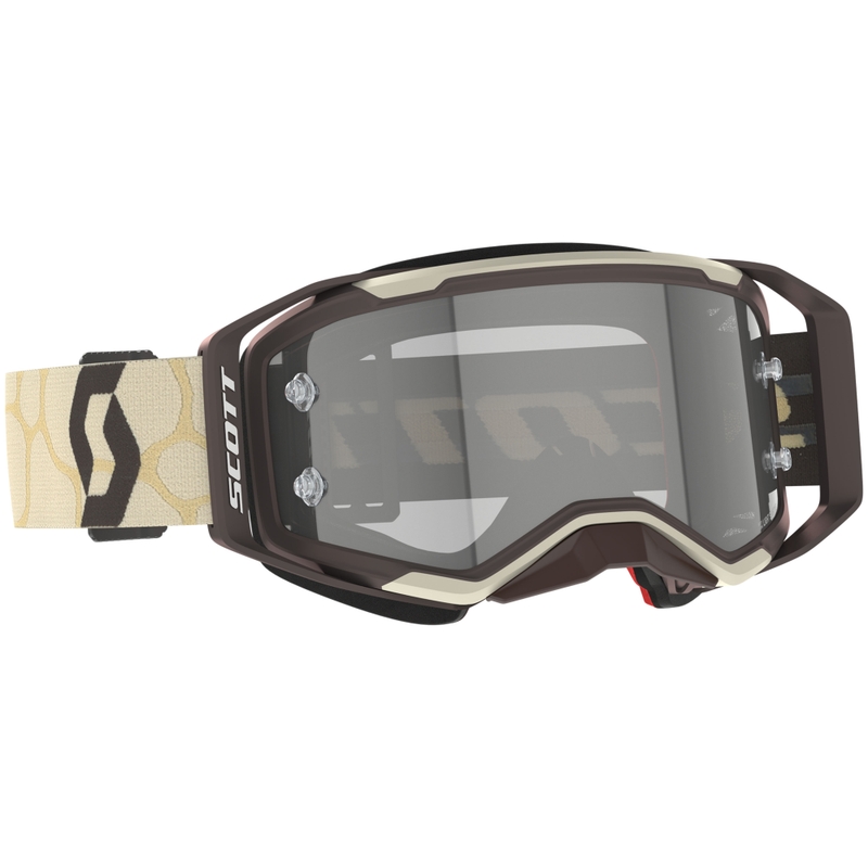 Motokrosa brilles SCOTT Prospect 2.0 LS bēši brūnas ar pelēku gaismas jutīgu pleksi
