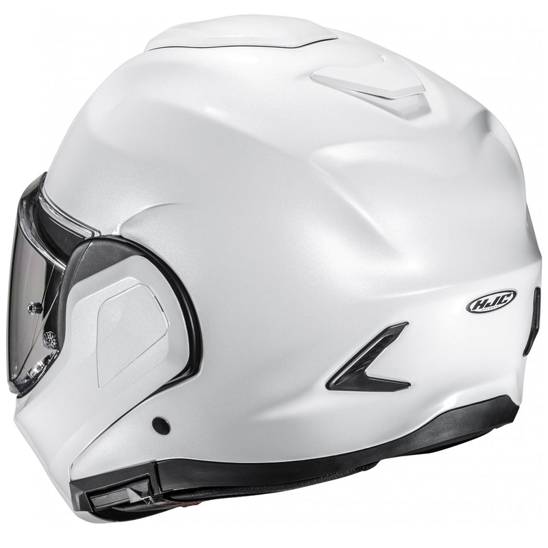 HJC F100 Solid perlamutra balta flip-up motocikla ķivere