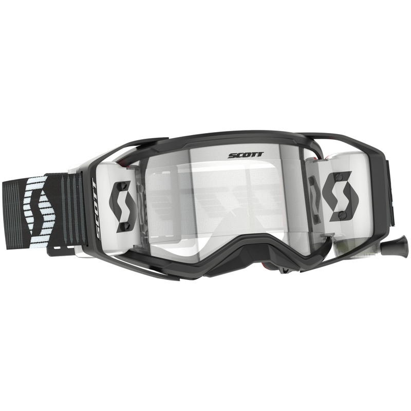 Motokrosa brilles SCOTT Prospect 2.0 WFS melnas un baltas ar caurspīdīgu pleksi