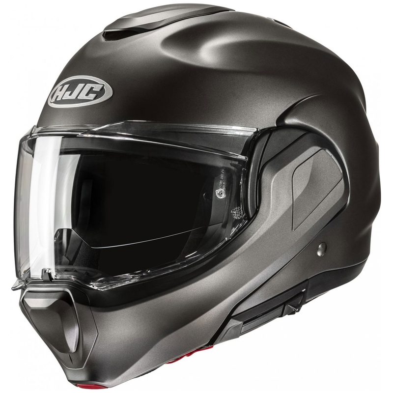 HJC F100 Solid Semi Black-Titanium saliekamā motocikla ķivere