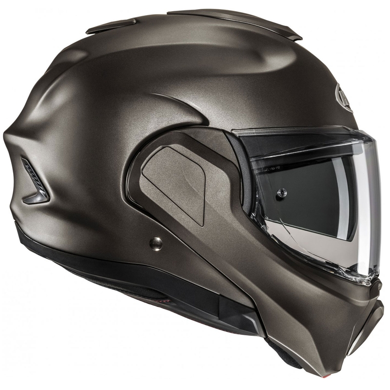 HJC F100 Solid Semi Black-Titanium saliekamā motocikla ķivere