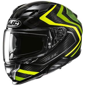Integrēta motociklu ķivere HJC F71 Carbon Nevio MC3H melna-fluo zaļa