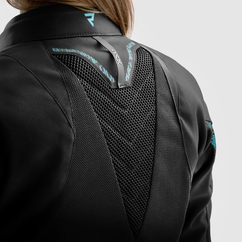 Sieviešu Rebelhorn Jax Black and Mint motocikla jaka