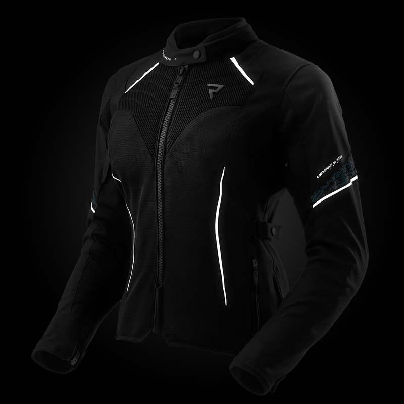 Sieviešu Rebelhorn Jax Black and Mint motocikla jaka