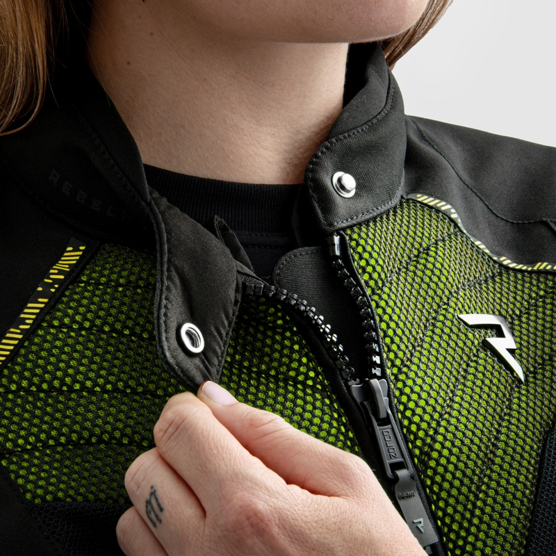 Sieviešu motocikla jaka Rebelhorn Jax black-fluo yellow