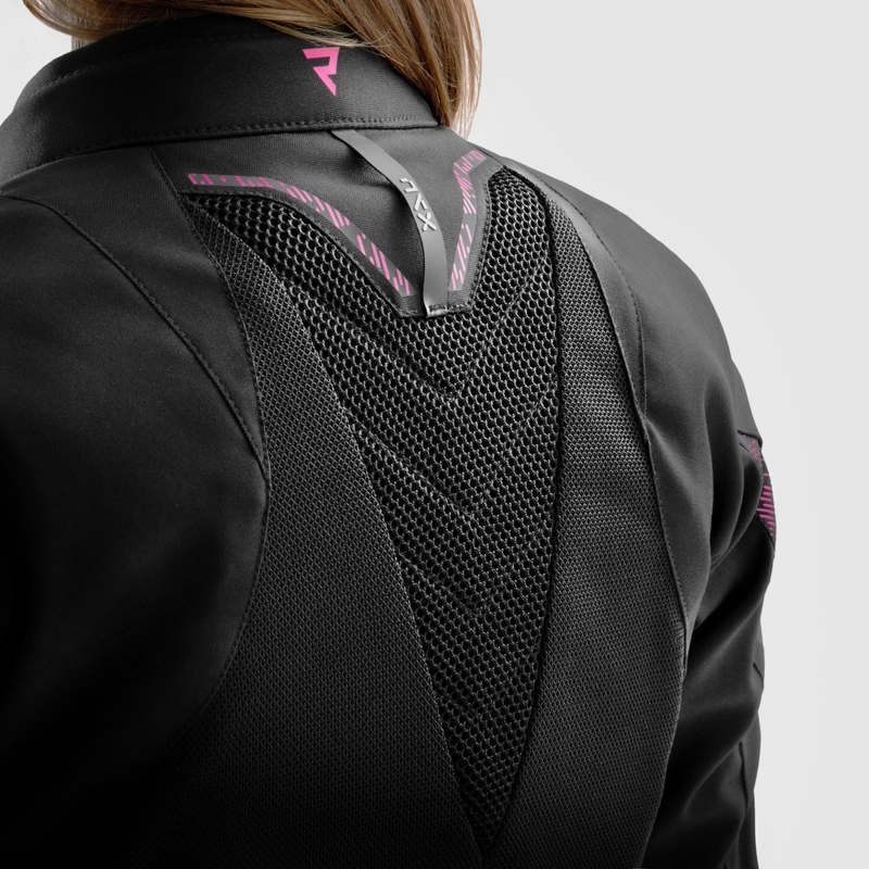 Sieviešu Rebelhorn Jax Black and Pink motocikla jaka