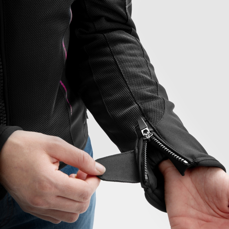 Sieviešu Rebelhorn Jax Black and Pink motocikla jaka