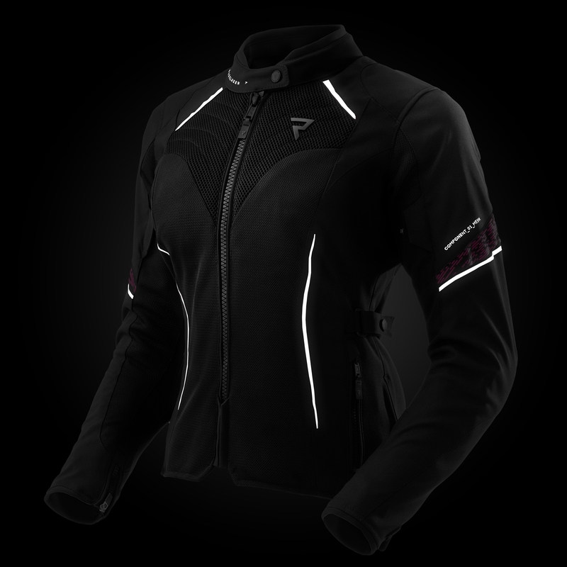 Sieviešu Rebelhorn Jax Black and Pink motocikla jaka