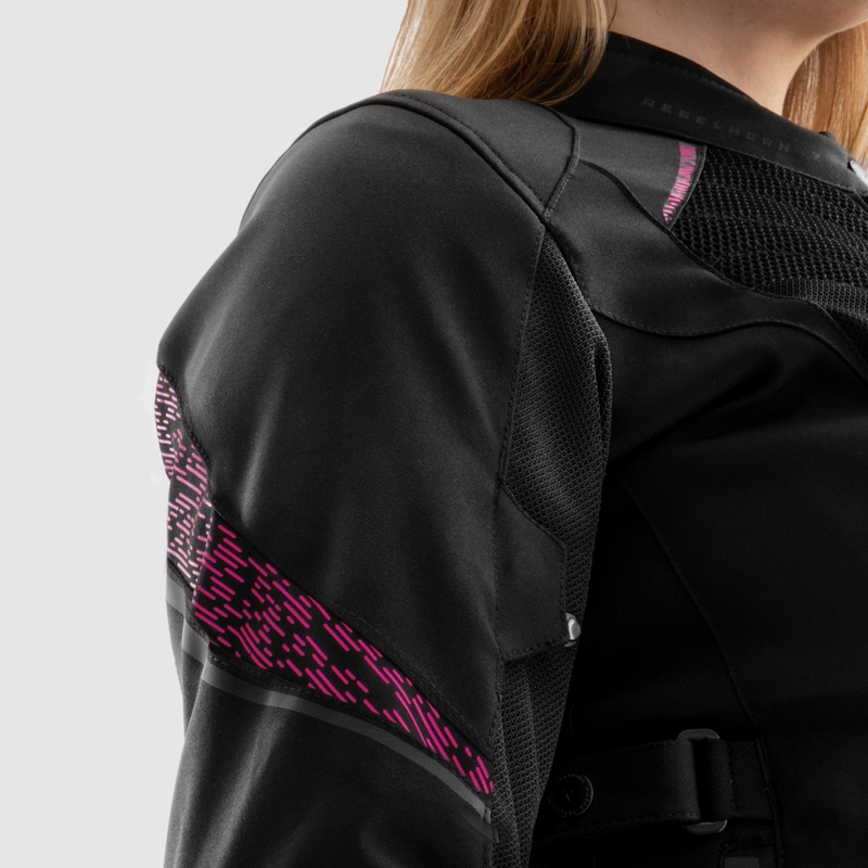 Sieviešu Rebelhorn Jax Black and Pink motocikla jaka