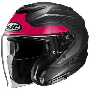 Atvērtā motociklu ķivere HJC i31 Tevis MC8SF sarkanā-melnā krāsā