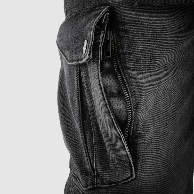Rebelhorn Vandal Mono Washed Black Motocikla džinsi