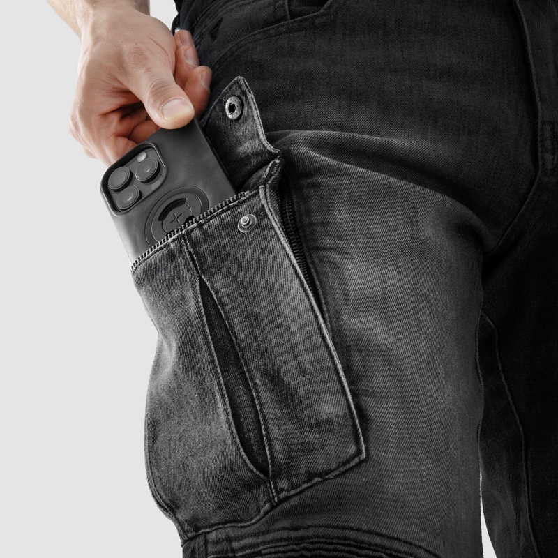 Rebelhorn Vandal Mono Washed Black Motocikla džinsi