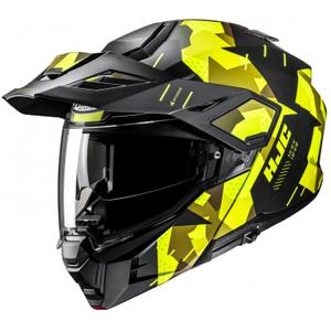 HJC i80 Roki MC3HSF fluo dzeltenā-melnā flip-up motociklu ķivere