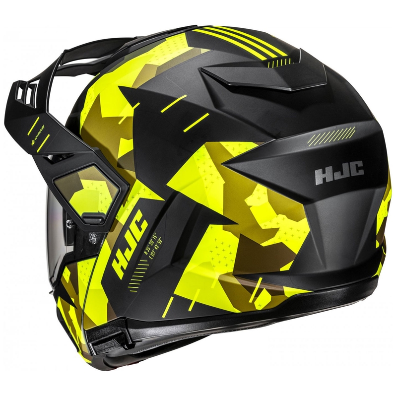 HJC i80 Roki MC3HSF fluo dzeltenā-melnā flip-up motociklu ķivere