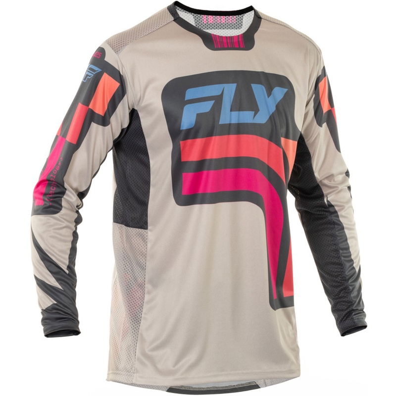 Motokrosa krekliņš FLY Racing Lite Vice pelēks-rozā krāsā