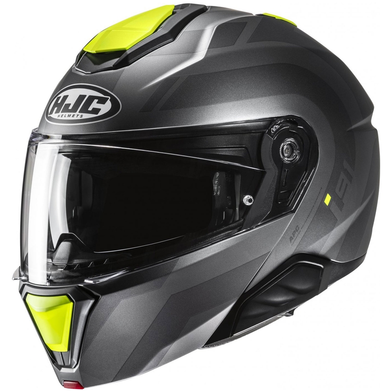 Flip-up motociklu ķivere HJC i91 Arven MC3HSF pelēk-melnā-fluo dzeltena