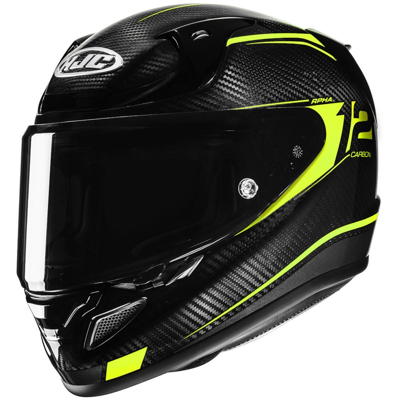 Integrālā motociklista ķivere HJC RPHA 12 CARBON Keres MC3H fluo dzelteni melna