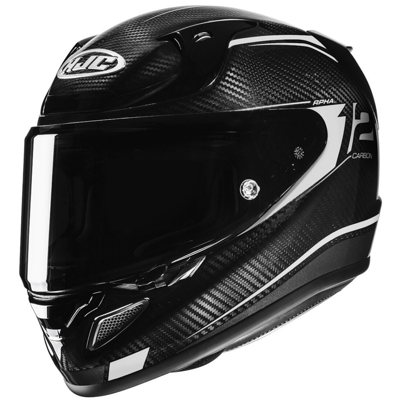 Integrālā motociklista ķivere HJC RPHA 12 CARBON Keres MC5 melnā un baltā krāsā