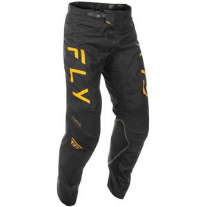 Motokrosa bikses FLY Racing Kinetic Centre melnas un zelta krāsas